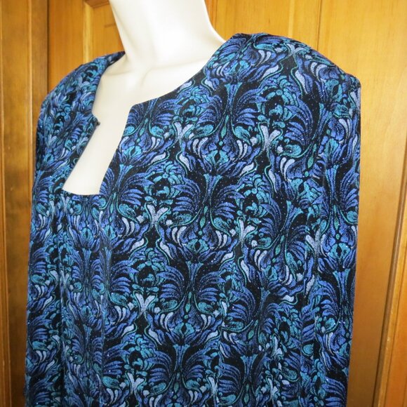 Alex Evenings Peacock Colors Knit Jacket & Sleeveless Formal Cocktail Size 2X - Picture 4 of 11